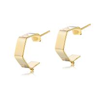 Brass Earring Stud Component real gold plated DIY & with loop nickel lead & cadmium free 24.6*17.2mm Sold By Lot