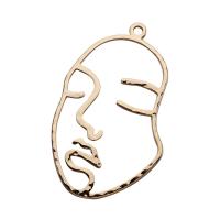 Hollow Brass Pendants, Face, real gold plated, DIY, nickel, lead & cadmium free, 43*26mm, Hole:Approx 1mm, 10PCs/Lot, Sold By Lot