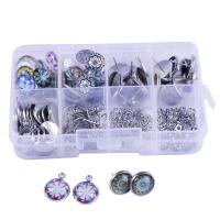 Stainless Steel Jewelry Finding Set, with Plastic Box, plated, time gem jewelry & for woman, more colors for choice, 12mm, Sold By Box