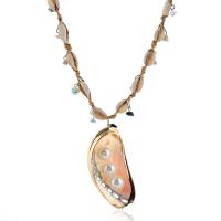 Muschel Halskette, mit Nylonschnur & Kunststoff Perlen, plattiert, verschiedene Stile für Wahl & für Frau, verkauft von Strang