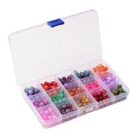 Gemstone Jewelry Beads Glass Beads with Plastic Box plated environment-friendly package & for woman 8mm 2/Lot Sold By Lot