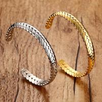 Stainless Steel Cuff Bangle plated fashion jewelry & for woman bangle inner diameter 65mm bangle width 8mm Sold By PC