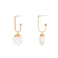 Zinc Alloy Drop Earrings with ABS Plastic Pearl gold color plated for woman nickel lead & cadmium free Sold By Pair