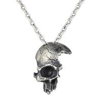 Zinklegierung Schmuck Halskette, Schädel, plattiert, Gotik & für den Menschen, keine, 33x25mm, verkauft per ca. 21.6 ZollInch Strang