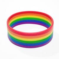 Silicone Bracelets, elastic & Unisex, multi-colored, 202x2x24mm, Sold By PC