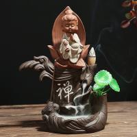 Backflow Incense Burner, Purple Clay, handmade, for home and office & durable & different styles for choice, 130x75x200mm, Sold By PC