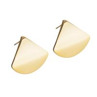 Brass Earring Stud Component real gold plated DIY & with loop nickel lead & cadmium free 20.8*23.05mm Sold By Lot