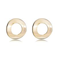 Brass Earring Stud Component, Donut, real gold plated, DIY & hollow, nickel, lead & cadmium free, 18*18mm, 10PCs/Lot, Sold By Lot