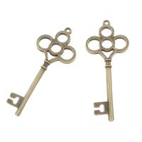 Zinc Alloy Key Pendants antique bronze color plated nickel lead & cadmium free Approx 2.5mm Sold By Bag