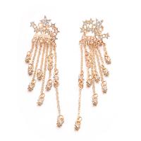 Tibetan Style Tassel Earring, fashion jewelry & for woman & with rhinestone, more colors for choice, Sold By Pair