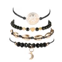 Tibetan Style Bracelet Set, with Natural Stone & Shell, 4 pieces & for woman, 4PCs/Set, Sold By Set