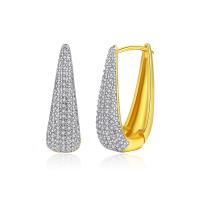 Brass Lever Back Earring, with Cubic Zirconia, plated, micro pave cubic zirconia & for woman, nickel, lead & cadmium free, 22*14mm, Sold By Pair