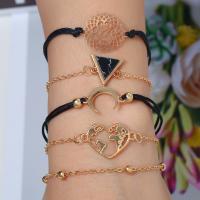 Zinc Alloy Bracelet Set gold color plated 5 pieces & for woman golden nickel lead & cadmium free Sold By Set