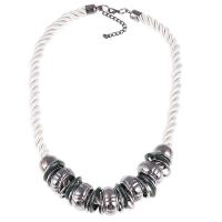 Colar de jóias de liga de zinco, with 7cm extender chain, banhado, para mulher, branco, níquel, chumbo e cádmio livre, vendido para 19.6 inchaltura Strand