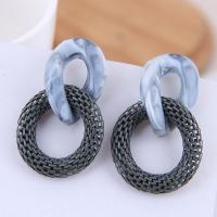 Resin Earring Zinc Alloy with Resin stainless steel post pin plated for woman 36*23mm Sold By Pair