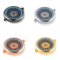 Brass Jewelry Connector, with rhinestone & 1/1 loop, more colors for choice, nickel, lead & cadmium free, 14.6*18.2mm, Sold By PC