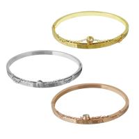 Stainless Steel Bangle plated for woman & with rhinestone 4mm 58mm Sold By Strand