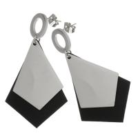 Stainless Steel Drop Earring, with Resin, fashion jewelry & for woman, original color, 54mm,27.5x42mm, Sold By Pair