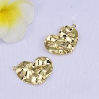 Brass Heart Pendants real gold plated DIY 28.8*19.5mm Approx 1mm Sold By Lot