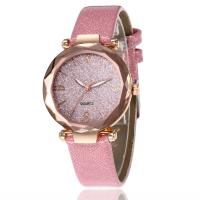 Women Wrist Watch PU Leather stainless steel pin buckle Round plated for woman Length 9.4 Inch Sold By PC
