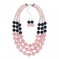 Resin Jewelry Set earring & necklace fashion jewelry & for woman Length Approx 18 Inch Sold By Set