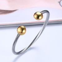 Stainless Steel Cuff Bangle, plated, for woman, more colors for choice, 4mm, Inner Diameter:Approx 60mm, Sold By PC