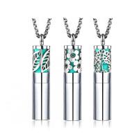 316L Stainless Steel Aromatherapy Necklace, Column, plated, polished & Unisex & different designs for choice, more colors for choice, 10x40mm, Sold Per Approx 31.5 Inch Strand