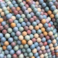 Mehrfarbenachat Perle, rund, poliert, DIY & verschiedene Größen vorhanden, gemischte Farben, Länge ca. 15 ZollInch, 10SträngeStrang/Menge, verkauft von Menge