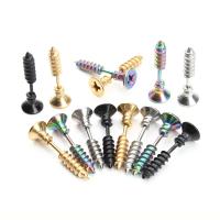 Bijoux de piercing d'oreille en acier inoxydable, Vis, pour homme, plus de couleurs à choisir, 25mmx7mm, 6PC/sac, Vendu par sac