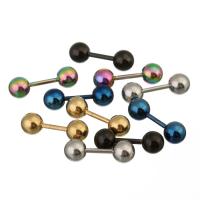 Stainless Steel Ear Piercing Jewelry, Barbell, hypo allergic & Unisex, more colors for choice, 5mm, 5Pairs/Bag, Sold By Bag