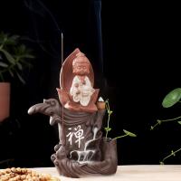 Backflow Incense Burner, Purple Clay, handmade, for home and office & durable & different styles for choice, 145x90x205mm, Sold By PC
