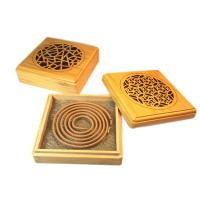 Bamboo Incense Burner,  Square, handmade, for home and office & durable & different styles for choice & hollow, 90x25mm, Sold By PC