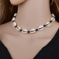 Shell Necklace with 100mm extender chain fashion jewelry & handmade & for woman beige 1.90mm Sold Per Approx 13.8 Strand