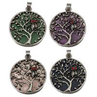 Gemstone Pendants Jewelry Brass with Gemstone silver color plated micro pave cubic zirconia Approx Sold By PC