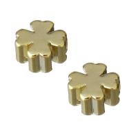 Brass Jewelry Beads, Four Leaf Clover, gold, nickel, lead & cadmium free, 5.50x5.50x3mm, Hole:Approx 1.5mm, Approx 300PCs/Lot, Sold By Lot