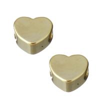 Brass Jewelry Beads, Heart, gold, nickel, lead & cadmium free, 5x4.50x3mm, Hole:Approx 1.5mm, Approx 300PCs/Lot, Sold By Lot