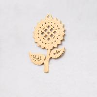 Stainless Steel Flower Pendant, 304 Stainless Steel, Sunflower, plated, fashion jewelry, gold, 31x50mm, Hole:Approx 2.5mm, 10/Bag, Sold By Bag