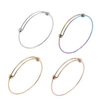 Stainless Steel Bangle, 304 Stainless Steel, plated, Adjustable & fashion jewelry & Unisex & different size for choice, more colors for choice, 1.60mm, 10PCs/Lot, Sold By Lot