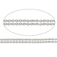 Stainless Steel Oval Chain, different size for choice, original color, nickel, lead & cadmium free, 100/m, Sold By m