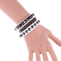 Faux Leather Bracelet with Zinc Alloy plated vintage & multilayer & for man nickel lead & cadmium free Sold By PC