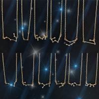 Zinc Alloy Jewelry Necklace 12 Signs of the Zodiac plated Adjustable & Unisex nickel lead & cadmium free 490mm Sold By PC