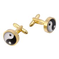 Brass Cufflinks, plated, fashion jewelry & Unisex, more colors for choice, nickel, lead & cadmium free, 16mm, Sold By Set