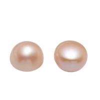 Perles nacres de culture d'eau douce demi percées , perle d'eau douce cultivée, pomme de terre, naturel, semi-foré, rose, 10x7mm, Trou:Environ 0.8mm, Vendu par paire