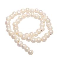 Cultured Potato Freshwater Pearl Beads, natural, white, 9-10mm, Hole:Approx 3mm, Approx 49PCs/Strand, Sold By Strand