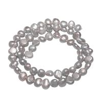 Cultured Potato Freshwater Pearl Beads, grey, 7x6x5mm, Hole:Approx 0.8mm, Approx 60PCs/Strand, Sold By Strand