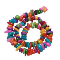 Muschel Perle, gemischte Farben, 7x6x3mm-12x7x4mm, Bohrung:ca. 0.8mm, ca. 129PCs/Strang, verkauft von Strang