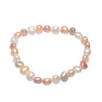 Freshwater Cultured Pearl Bracelet, Freshwater Pearl, Potato, natural, for woman, mixed colors, 9x7mm, Sold Per Approx 7.5 Inch Strand