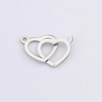 Stainless Steel Connector 304 Stainless Steel Heart plated fashion jewelry & 1/1 loop Approx 1.3mm Sold By Bag