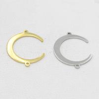 Stainless Steel Connector, 304 Stainless Steel, Moon, plated, fashion jewelry & 1/1 loop, more colors for choice, 25.30x29.90mm, Hole:Approx 1.45mm, 10PCs/Bag, Sold By Bag