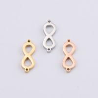 Stainless Steel Connector, 304 Stainless Steel, Number 8, plated, fashion jewelry & 1/1 loop, more colors for choice, 21x7mm, Hole:Approx 1.2mm, 10PCs/Bag, Sold By Bag